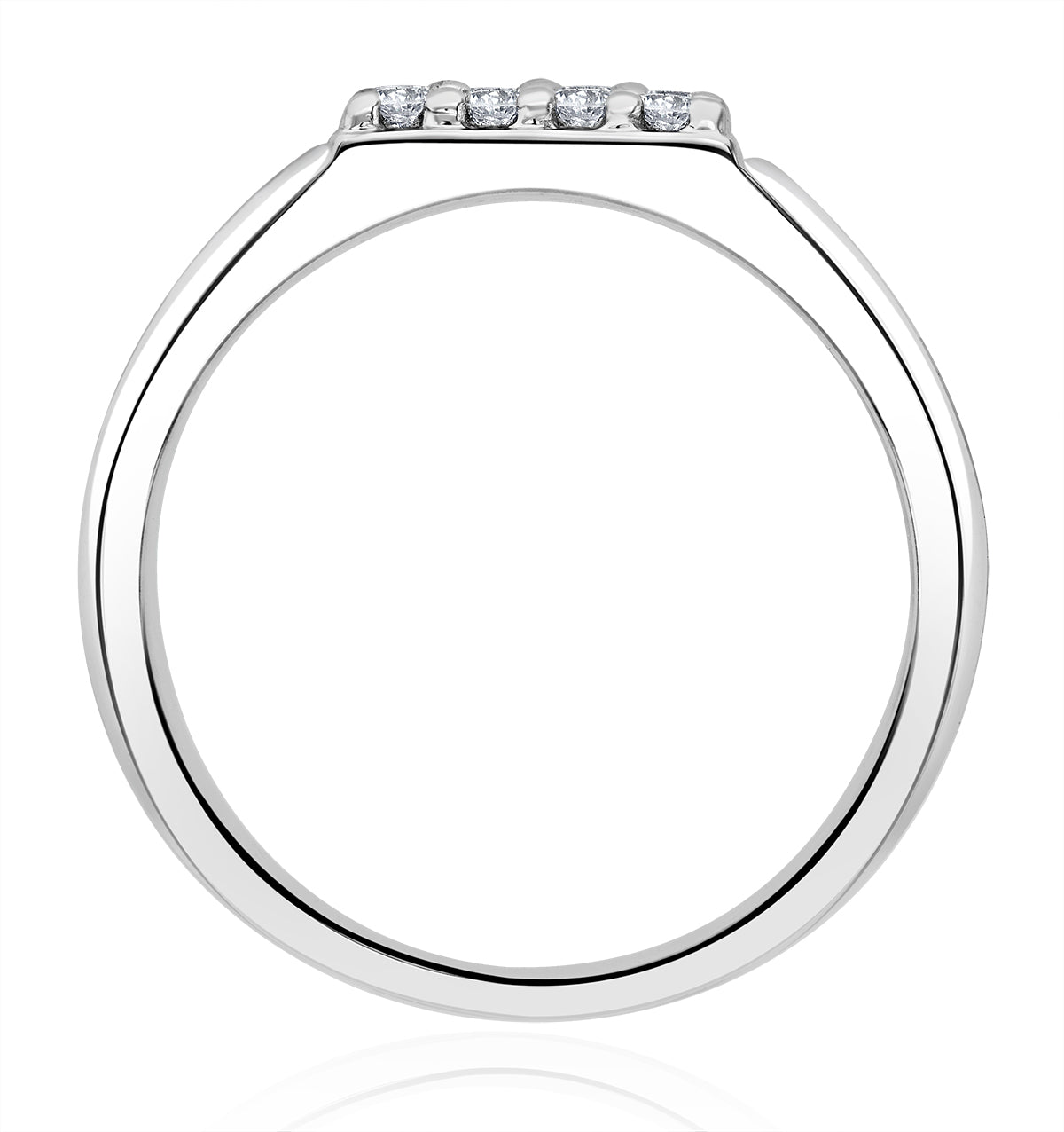 Mens Lab Diamond Encrusted 0.50ct H/Si Signet Ring in Sterling Silver